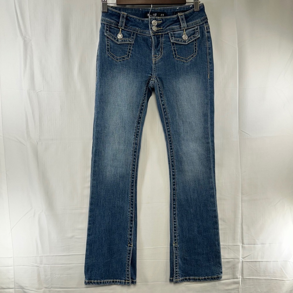 Miss Me Heaven Bootcut Jeans Womens 23 Blue Mid Rise M3636B94S